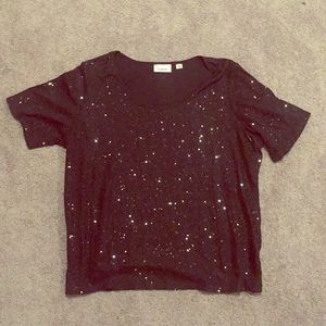 Black shirt with black sequins